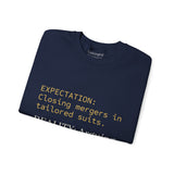 Expectation vs Reality Office Humor Crewneck Sweatshirt