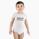 Center of Attention Onesie® Organic Baby Bodysuit