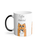 Coffee Addicted Cat Color Morphing Mug, 11oz