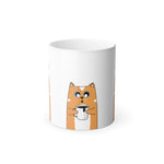 Coffee Addicted Cat Color Morphing Mug, 11oz