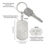 Boobies Engraved Dog Tag Keychain Customized Back