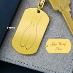 Booty Engrave Dog Tag Keychain