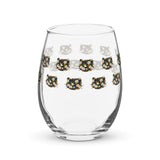 Chrysanthemum Kitty Stemless wine glass