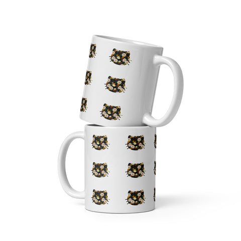 Chrysanthemum Kitty White glossy mug