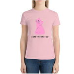 Cat- I want my space ship. Women's Cotton T-shirt