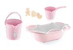 Babyjem 5 PCS Baby Bath Set , For Newborn , Bath Tub with Drain , Water Bucket , Bath Net , Tankard , Pink