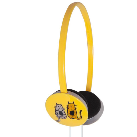 Biggdesign Cats Yellow Headphone ,  Yellow Color , Cat Design ,  Noise Reduction