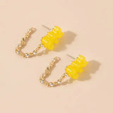 Cute Acrylic Gummy Bear Dangle Earrings